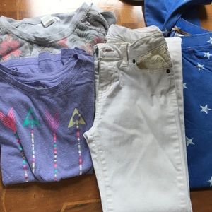 Girls 10/12 Lot Two Shirts Two Pants